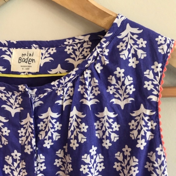 Mini Boden Other - Mini Boden Blue and White Flower Print Dress 9-10